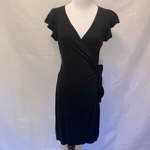Max Studio Black wrap dress with cap sleeve